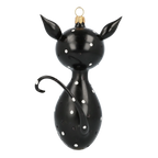 Vigilant Feline Heart | Hand-Painted Glass Ornament | Blubom 2020-018