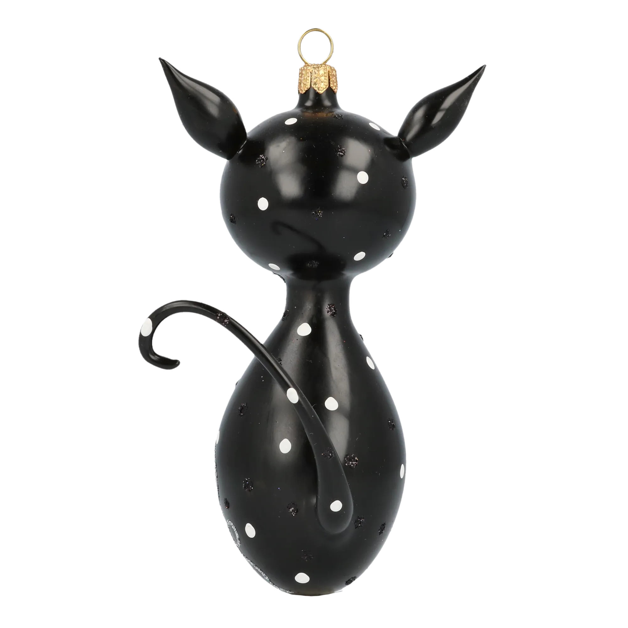 Cat and Mouse. Handmade Glass Christmas ornament. 2020-018