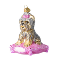 Load image into Gallery viewer, Miss Yorkie. Handmade Glass Christmas ornament Yorkshire Terrier
