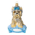 Load image into Gallery viewer, Yorkie Cutie Handmade Glass Christmas ornament Yorkshire Terrier
