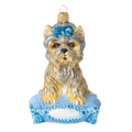 Noble Companion Sapphire Bow | Hand-Painted Glass Ornament | Blubom 2020-040