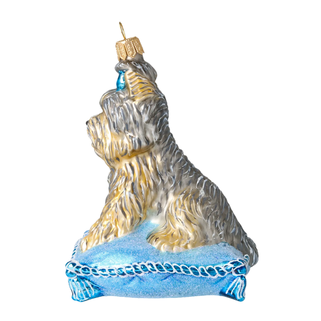 Noble Companion Sapphire Bow | Hand-Painted Glass Ornament | Blubom 2020-040