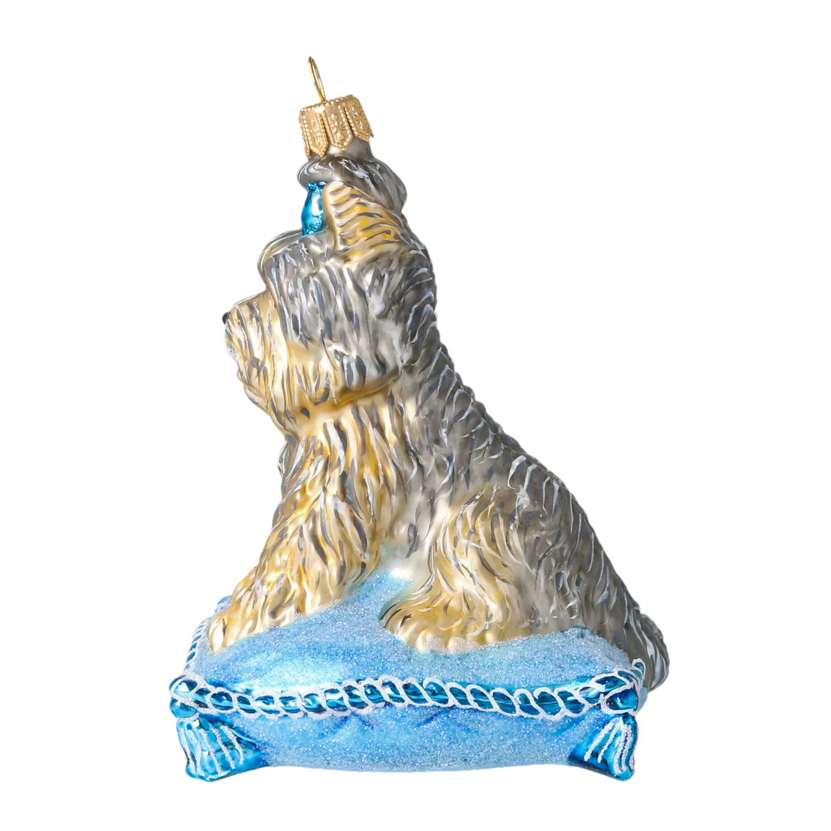 Noble Companion Sapphire Bow | Hand-Painted Glass Ornament | Blubom 2020-040