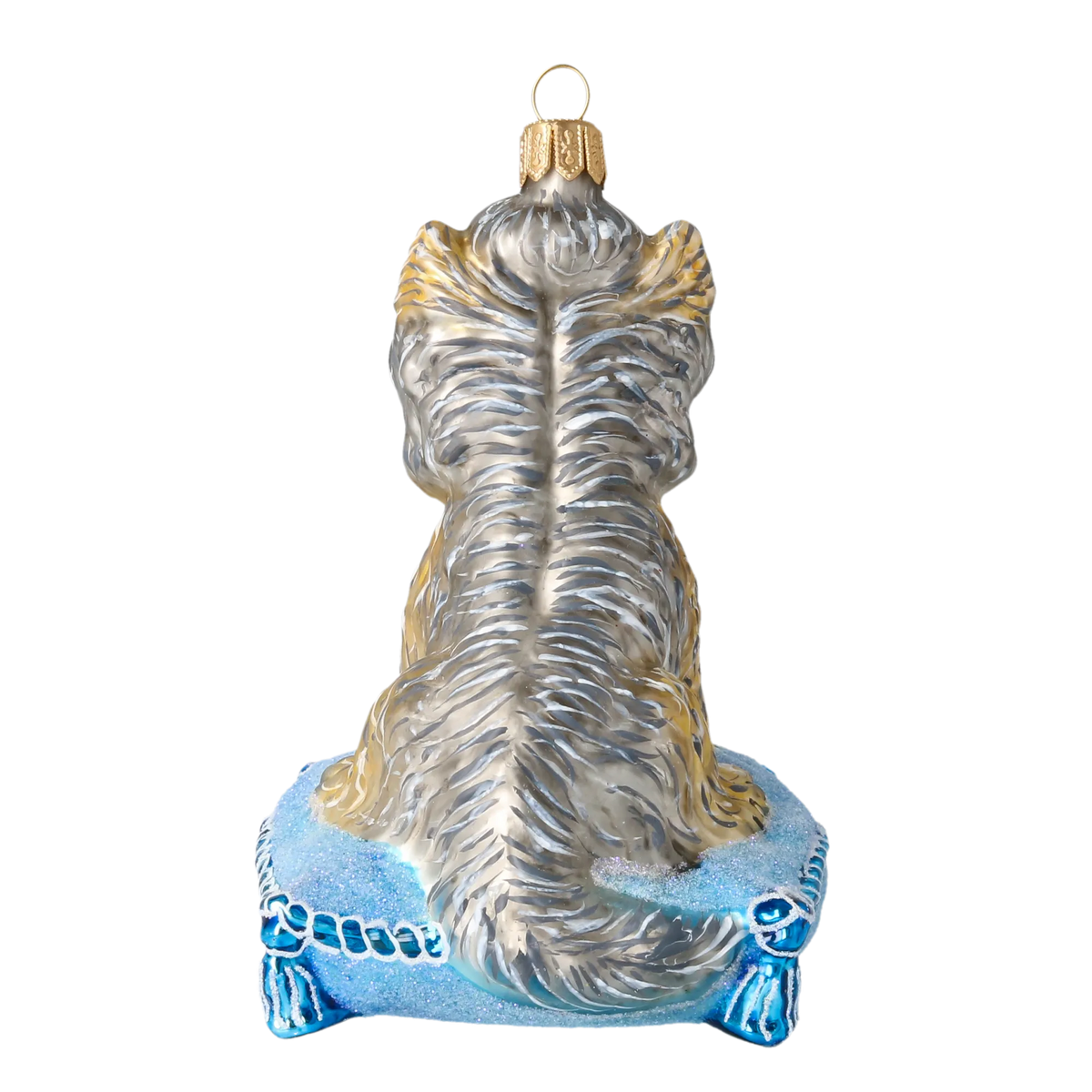 Noble Companion Sapphire Bow | Hand-Painted Glass Ornament | Blubom 2020-040
