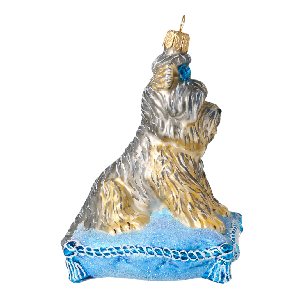 Noble Companion Sapphire Bow | Hand-Painted Glass Ornament | Blubom 2020-040