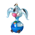 Charger l'image dans la visionneuse de la galerie, Joyful Hare. Handmade Glass Christmas ornament. 2020-042
