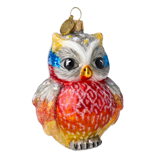 Fairy Owl. Handmade Glass Christmas ornament. 2020-047