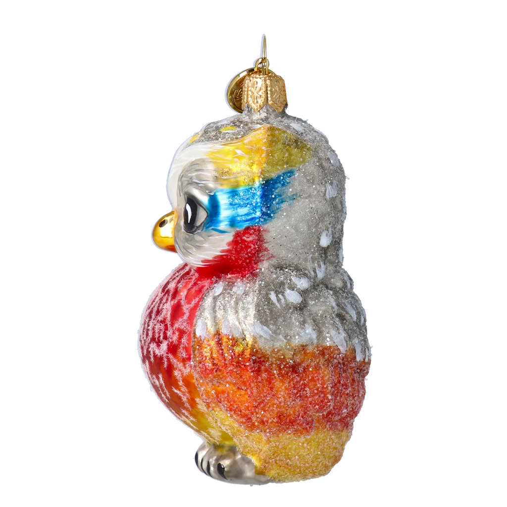 Vigilant Scarlet Sentry | Hand-Painted Glass Ornament | Blubom 2020-047