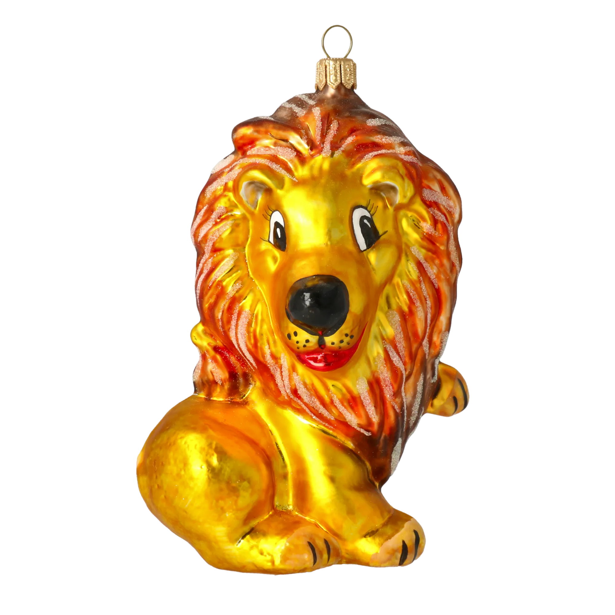Noble Saffron Lion | Hand-Painted Glass Ornament | Blubom 2020-048
