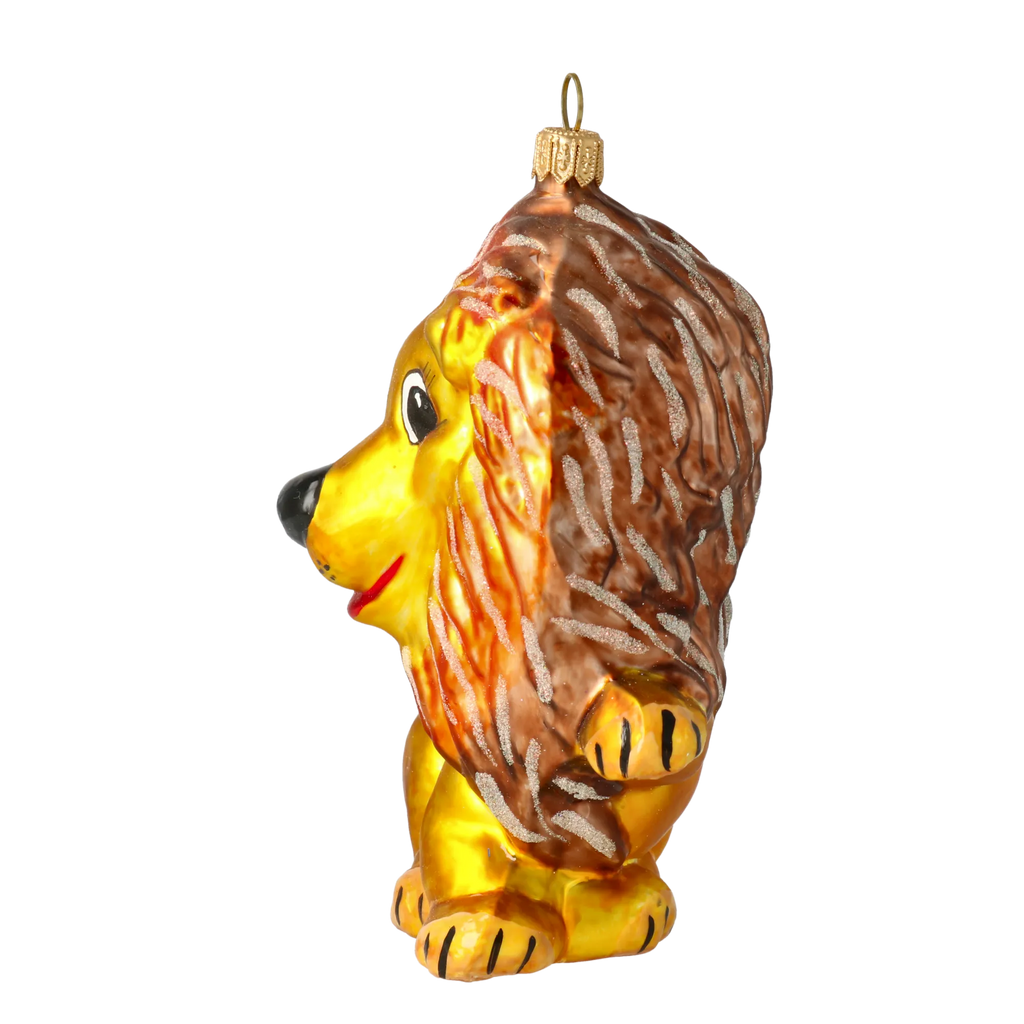 Noble Saffron Lion | Hand-Painted Glass Ornament | Blubom 2020-048