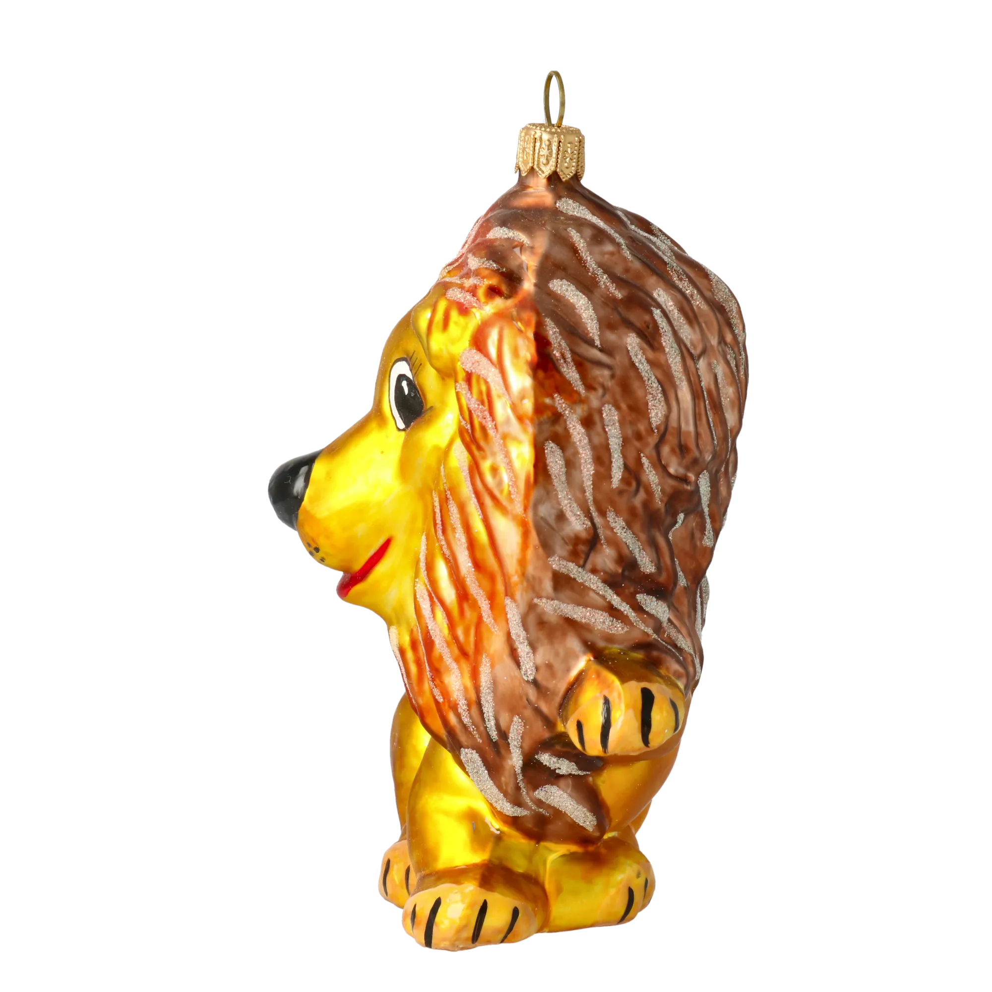 Noble Saffron Lion | Hand-Painted Glass Ornament | Blubom 2020-048