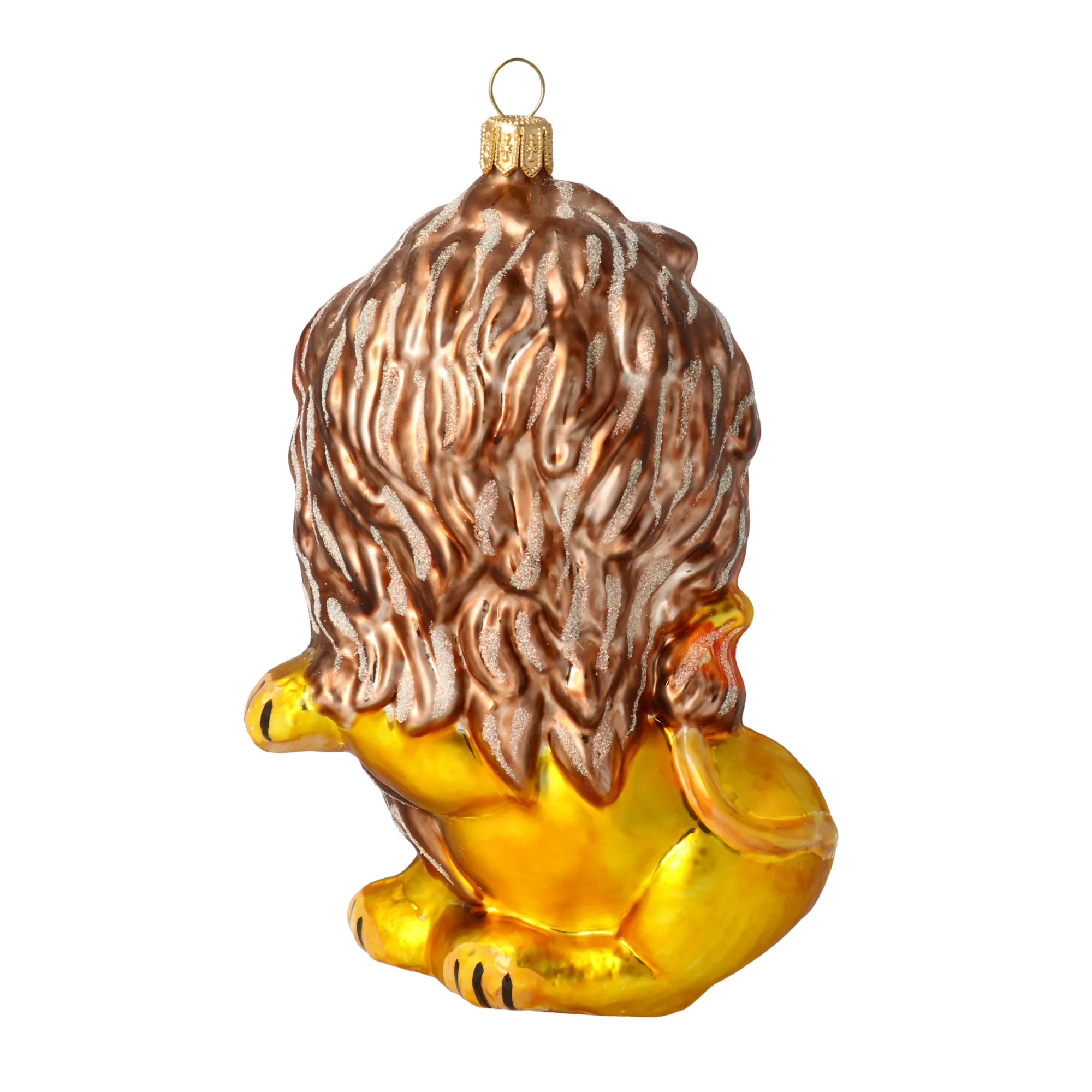 Noble Saffron Lion | Hand-Painted Glass Ornament | Blubom 2020-048