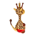 Load image into Gallery viewer, Giraffe in red shorts. Handmade Glass Christmas ornament. 2020-051
