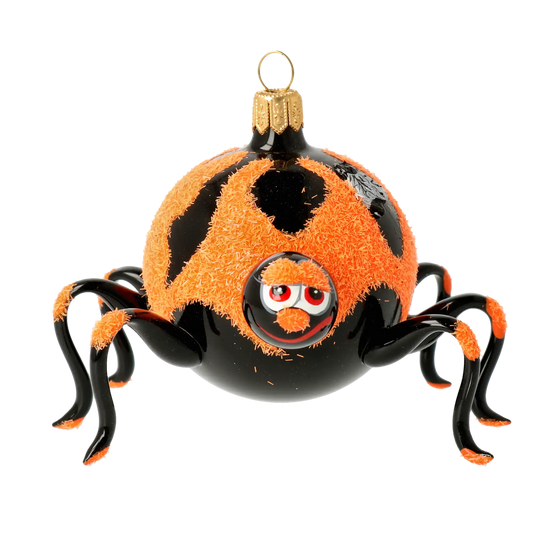 Spooky Blaze  Halloween Spider  Glass Christmas ornament free blowing