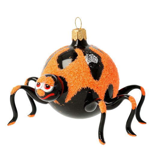 Spooky Blaze  Halloween Spider  Glass Christmas ornament free blowing