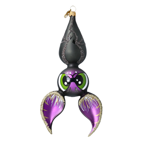 Nocturnal Violet Sentinel | Hand-Painted Glass Ornament | Blubom 2020-065