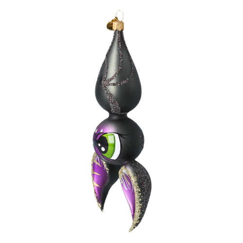 Nocturnal Violet Sentinel | Hand-Painted Glass Ornament | Blubom 2020-065