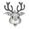 Exultant Silver Fawn | Hand-Painted Glass Ornament | Blubom 2020-089