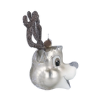 Exultant Silver Fawn | Hand-Painted Glass Ornament | Blubom 2020-089