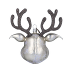 Exultant Silver Fawn | Hand-Painted Glass Ornament | Blubom 2020-089