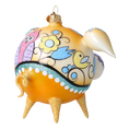 Load image into Gallery viewer, Piglet in the Meadow Handmade Glass Christmas ornament Pig 2020-071
