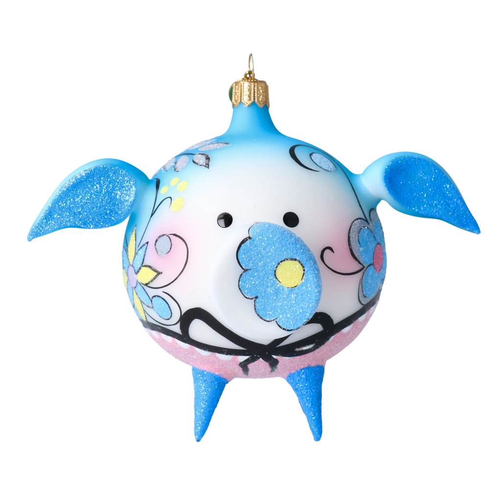 Serene Blossom Trotter | Hand-Painted Glass Ornament | Blubom 2020-073