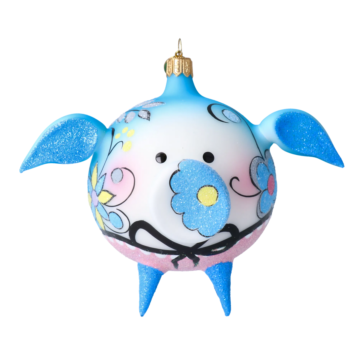 Serene Blossom Trotter | Hand-Painted Glass Ornament | Blubom 2020-073