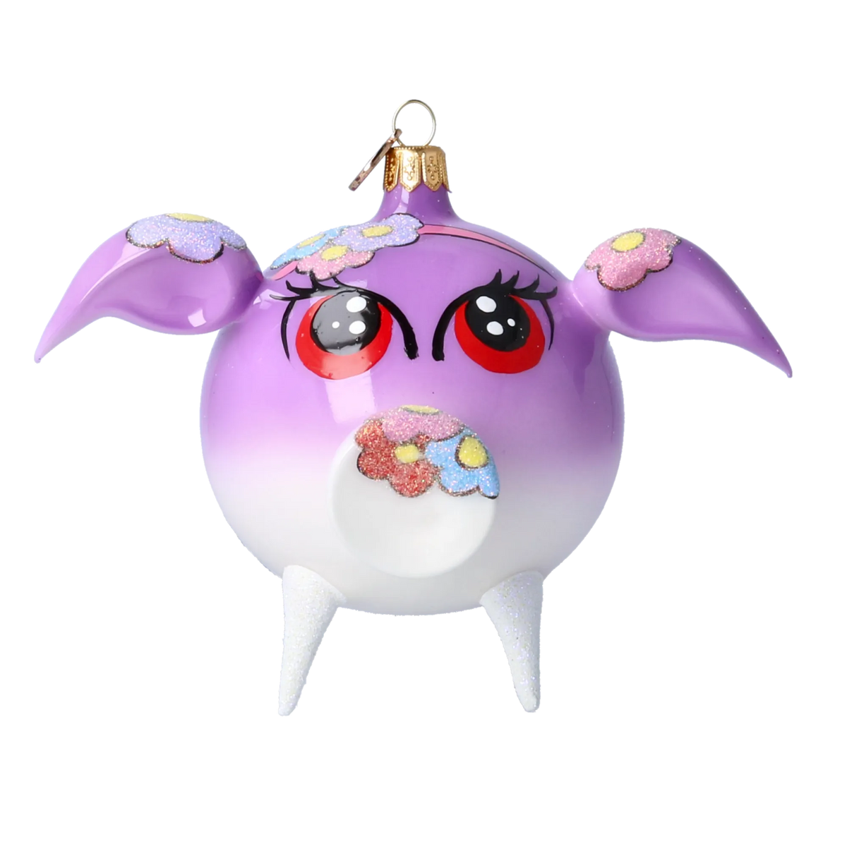 Wistful Petal Sentinel | Hand-Painted Glass Ornament | Blubom 2020-074