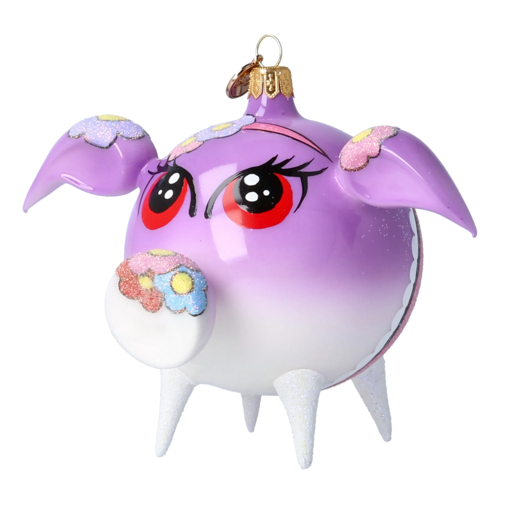 Wistful Petal Sentinel | Hand-Painted Glass Ornament | Blubom 2020-074