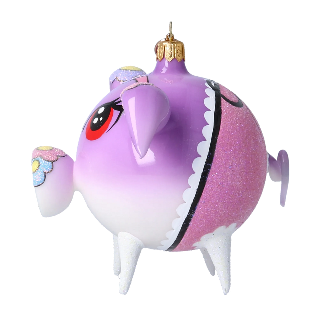 Wistful Petal Sentinel | Hand-Painted Glass Ornament | Blubom 2020-074