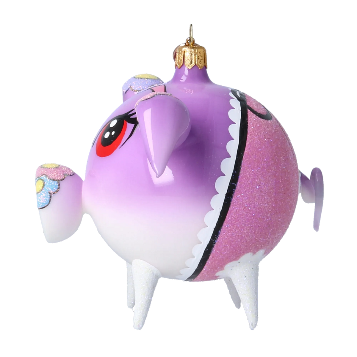 Wistful Petal Sentinel | Hand-Painted Glass Ornament | Blubom 2020-074