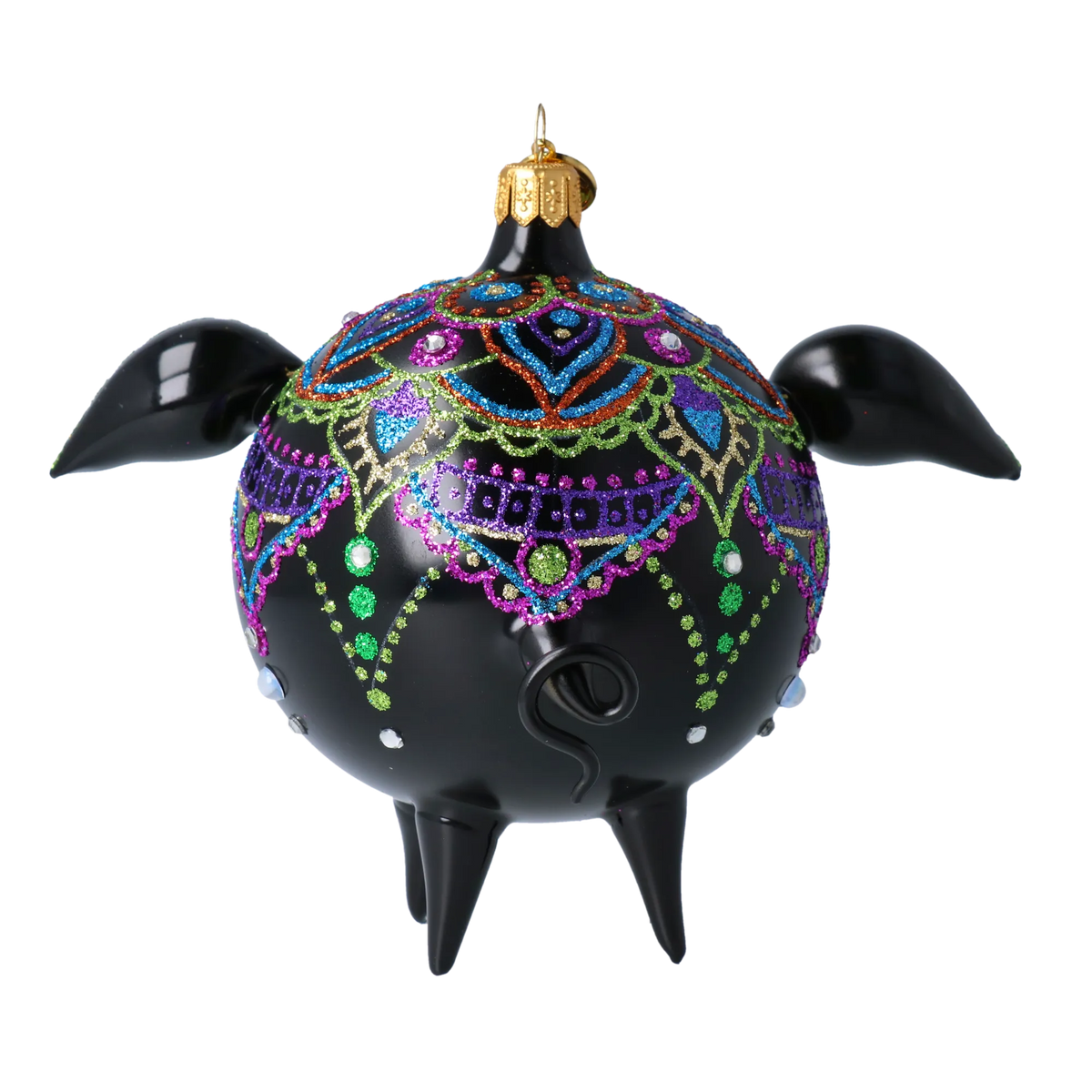 Noble Midnight Mosaic | Hand-Painted Glass Ornament | Blubom 2020-075
