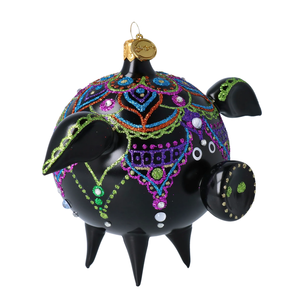 Noble Midnight Mosaic | Hand-Painted Glass Ornament | Blubom 2020-075