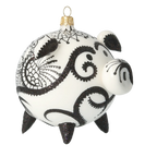 Courtly Onyx Lace | Hand-Painted Glass Ornament | Blubom 2020-076