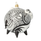 Courtly Onyx Lace | Hand-Painted Glass Ornament | Blubom 2020-076