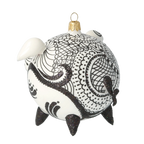 Courtly Onyx Lace | Hand-Painted Glass Ornament | Blubom 2020-076