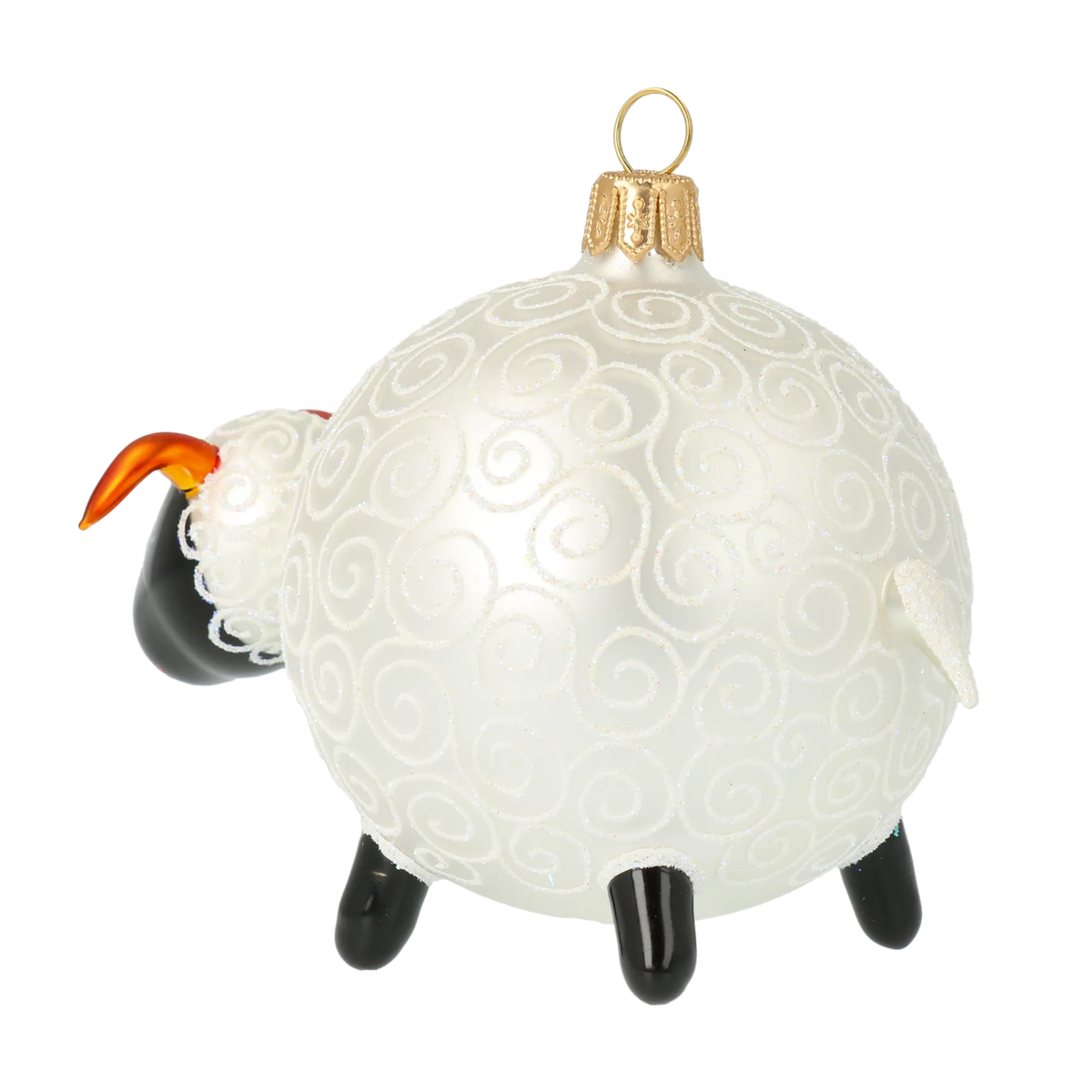 Gentle Amber Ram | Hand-Painted Glass Ornament | Blubom 2020-077