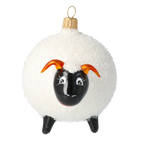 Inquisitive Highland Ram | Hand-Painted Glass Ornament | Blubom 2020-078
