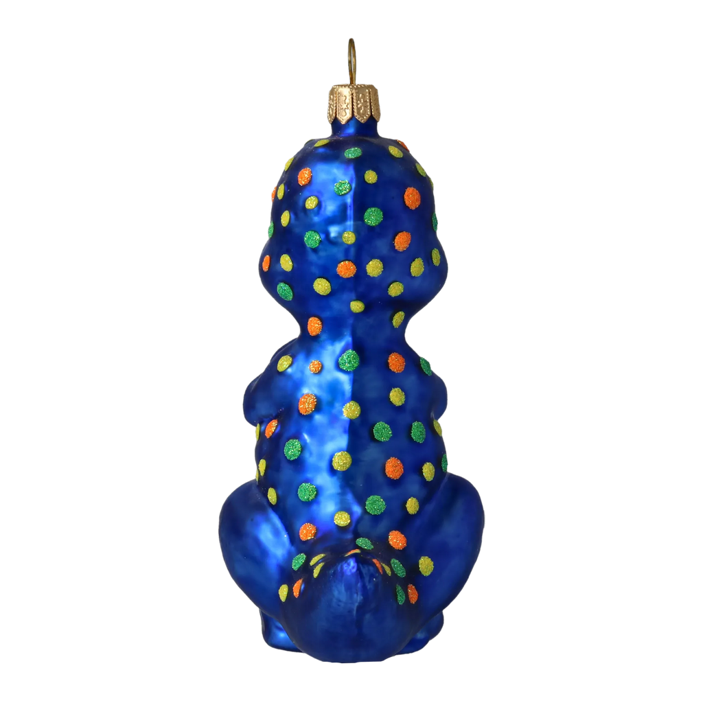 Pensive Azure Titan | Hand-Painted Glass Ornament | Blubom 2020-081