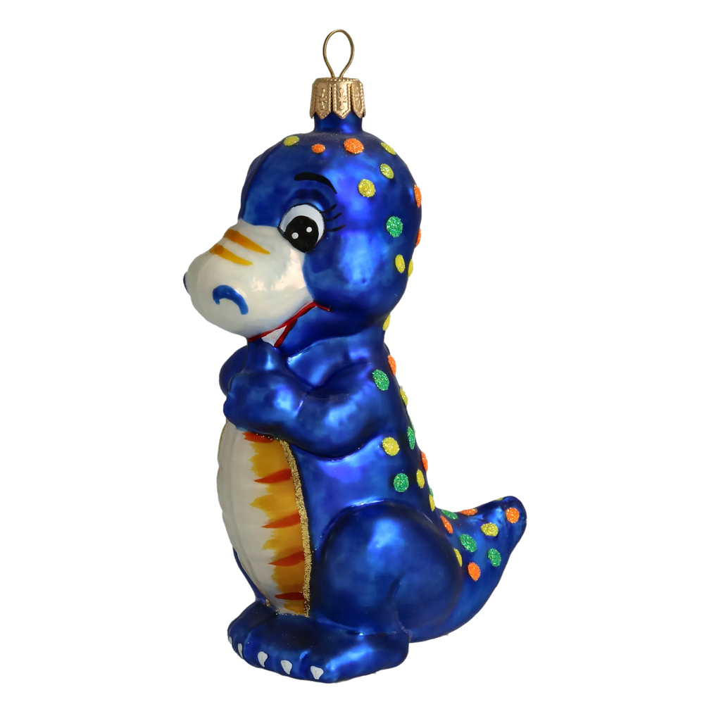 Pensive Azure Titan | Hand-Painted Glass Ornament | Blubom 2020-081