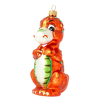 Bashful Amber Titan | Hand-Painted Glass Ornament | Blubom 2020-085