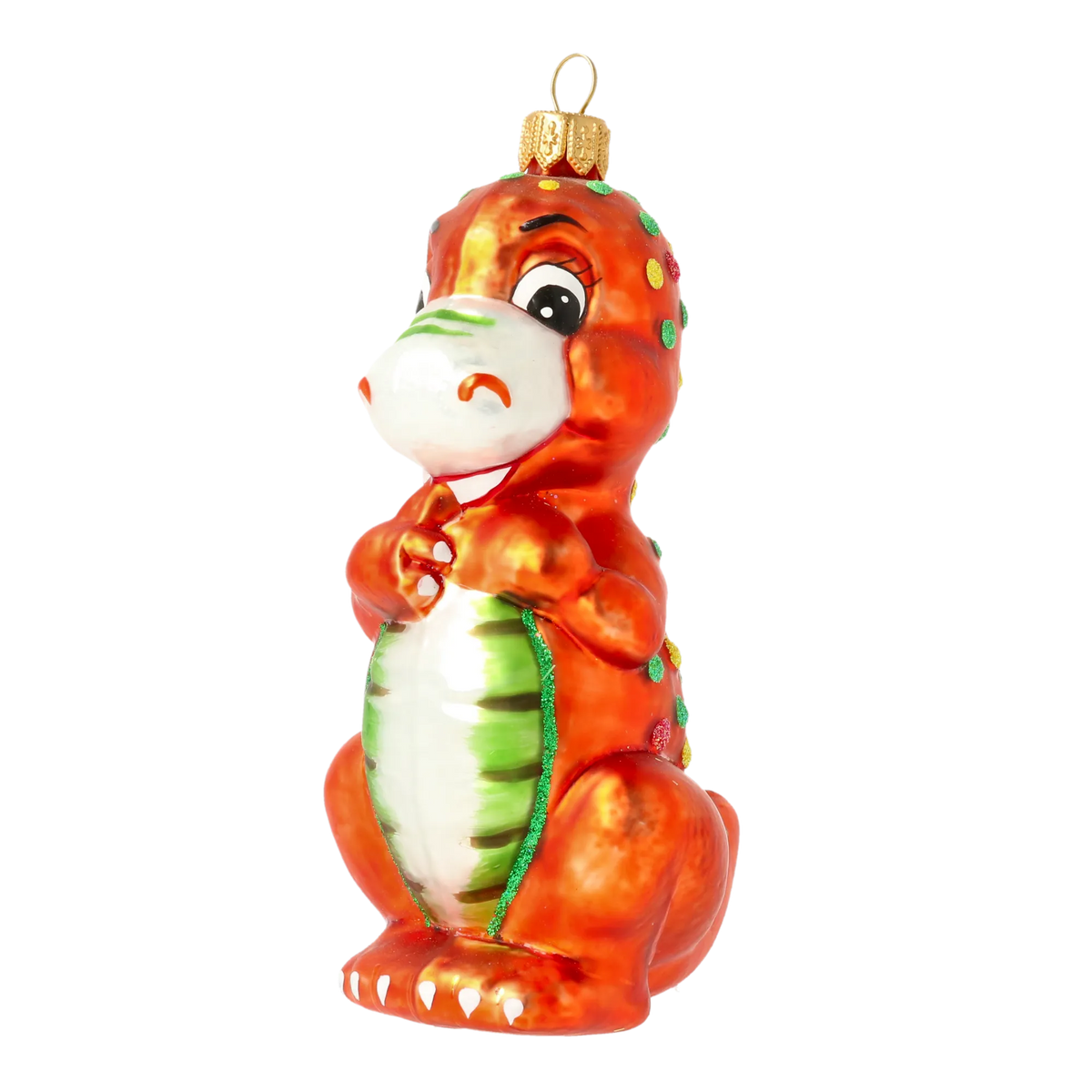 Bashful Amber Titan | Hand-Painted Glass Ornament | Blubom 2020-085