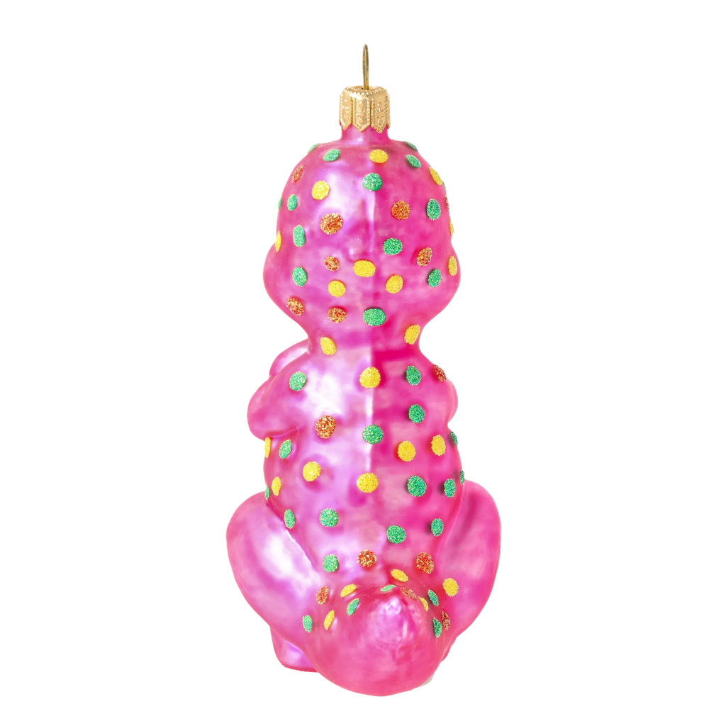 Amiable Magenta Saurian | Hand-Painted Glass Ornament | Blubom 2020-086