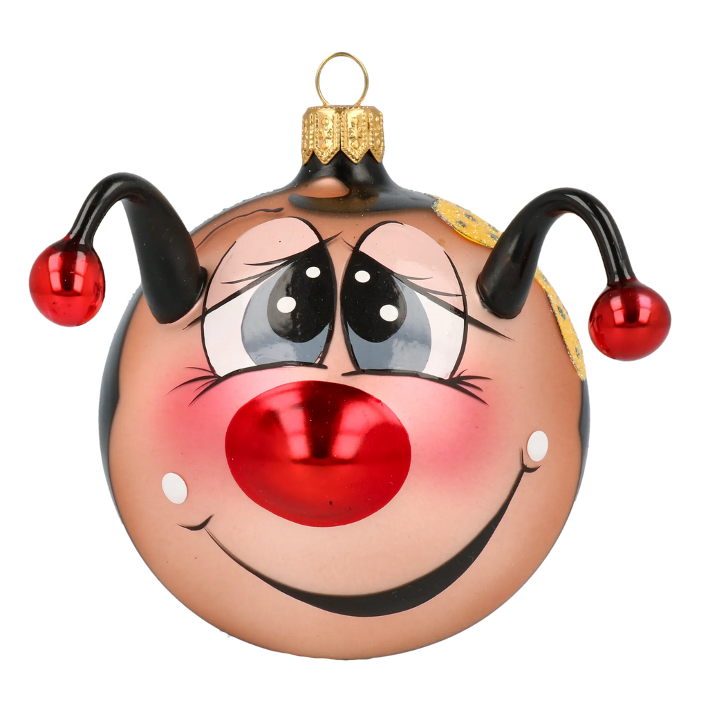 Bashful Crimson Voyager | Hand-Painted Glass Ornament | Blubom 2020-095