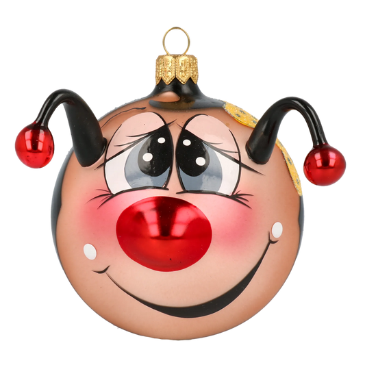 Ladybug with a Bow Glass Christmas ornament bee 2020-095