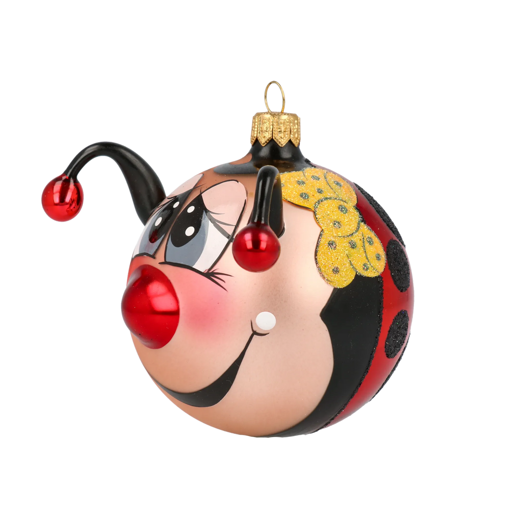 Bashful Crimson Voyager | Hand-Painted Glass Ornament | Blubom 2020-095