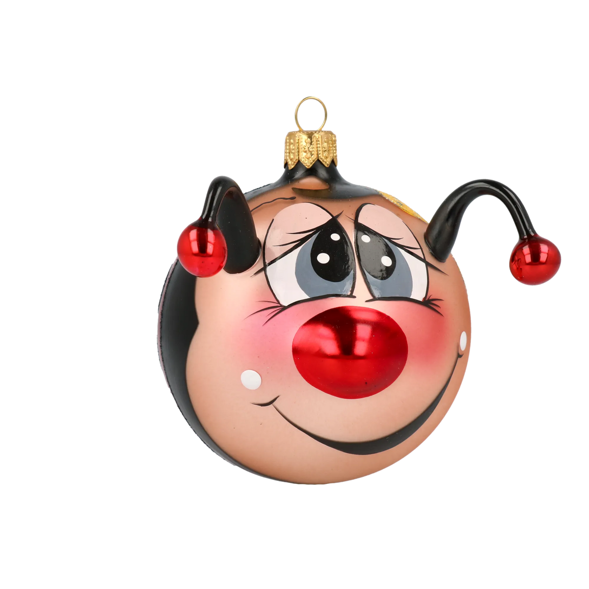 Bashful Crimson Voyager | Hand-Painted Glass Ornament | Blubom 2020-095
