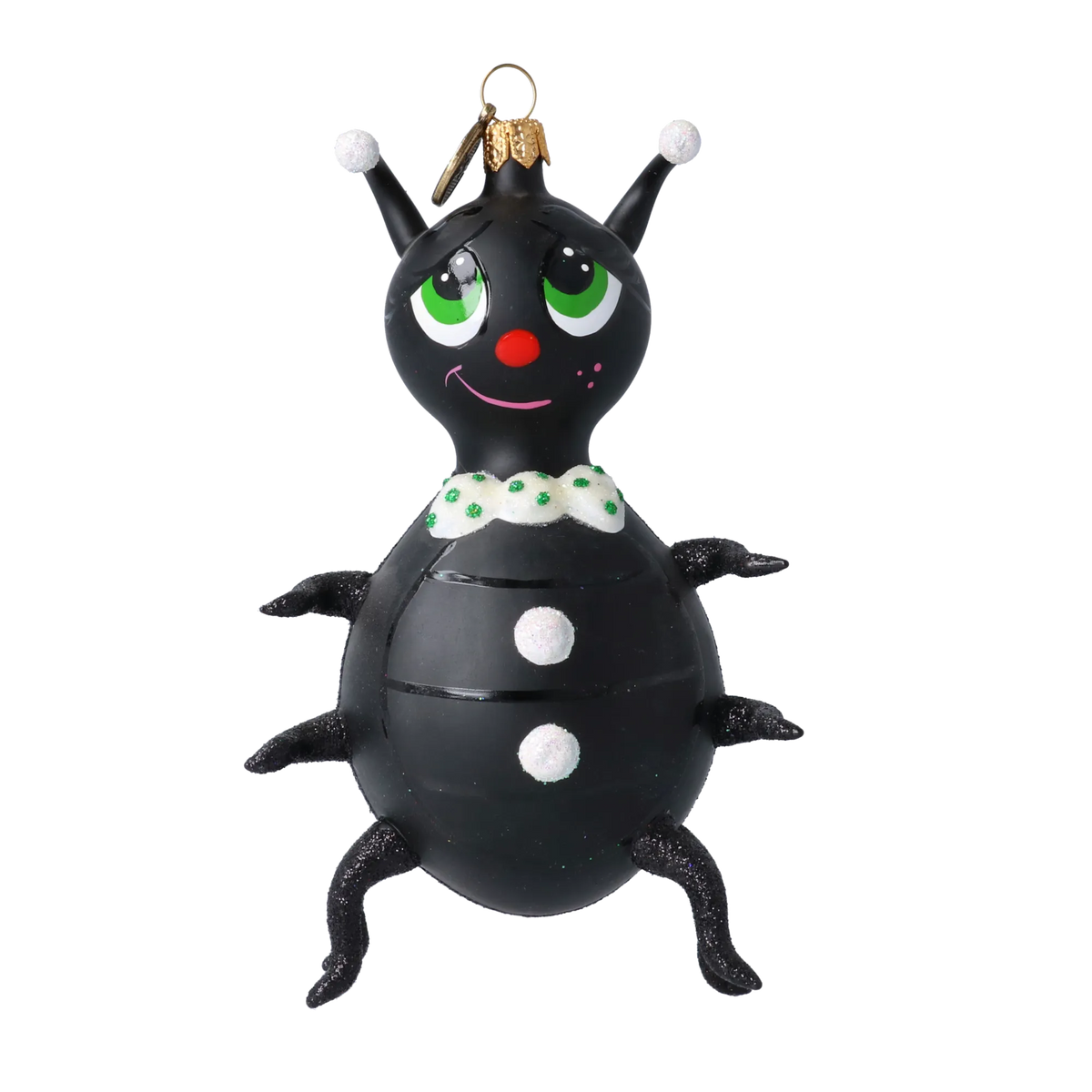 Dapper Midnight Beetle | Hand-Painted Glass Ornament | Blubom 2020-101