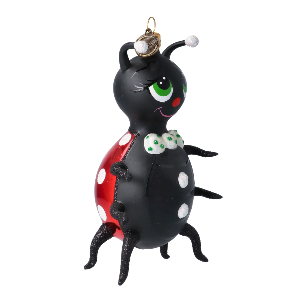 Dapper Midnight Beetle | Hand-Painted Glass Ornament | Blubom 2020-101