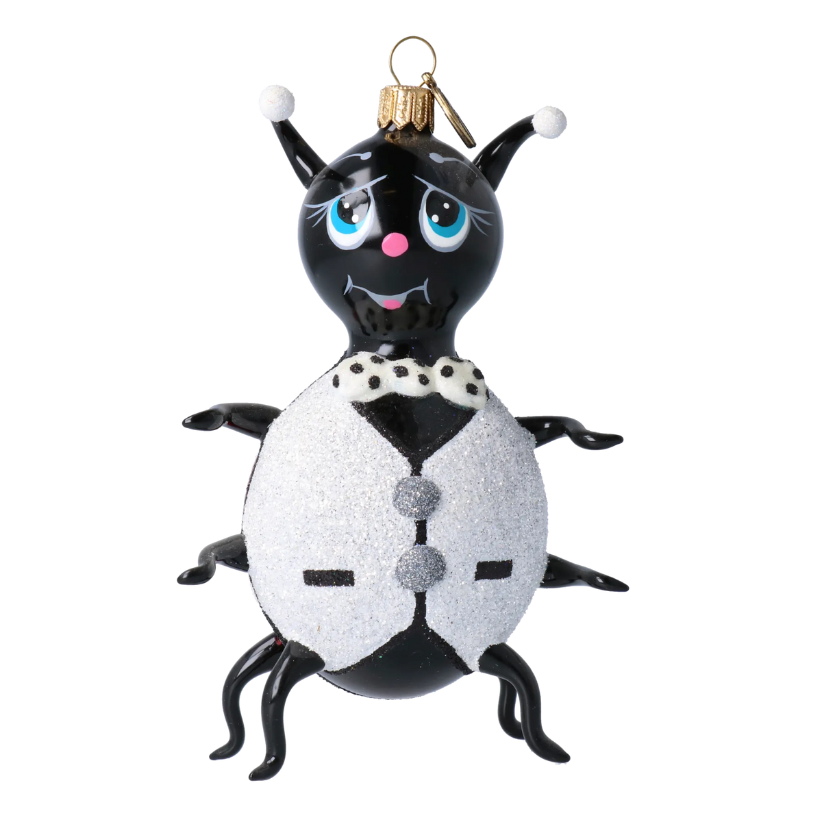 Earnest Midnight Guest | Hand-Painted Glass Ornament | Blubom 2020-102